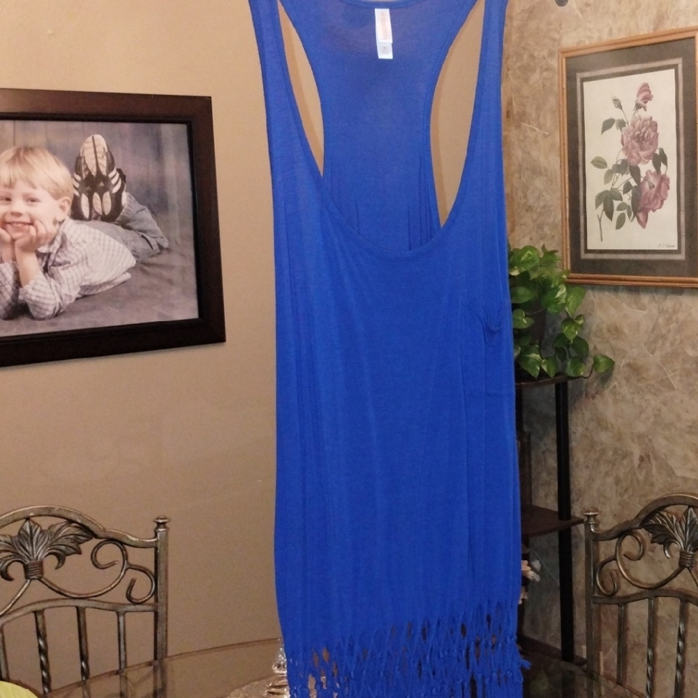 Royal Blue Fringe Top